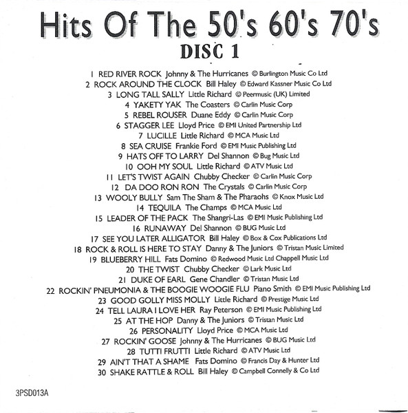 Various – Hits Of The 50's 60's 70's Volume One - Image 2